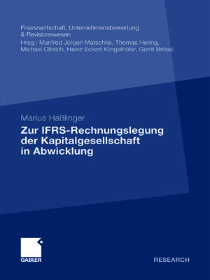 cover image of Zur IFRS-Rechnungslegung der Kapitalgesellschaft in Abwicklung